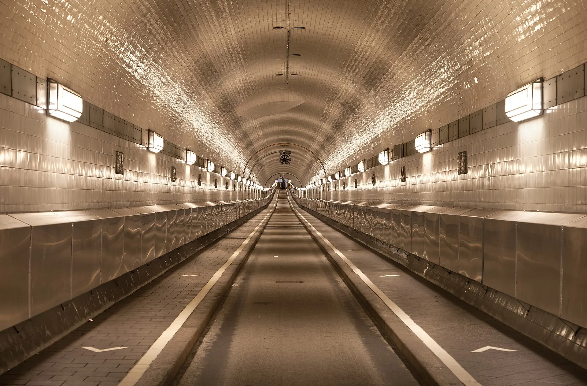 Old Elbe Tunnel in Hamburg, Germany